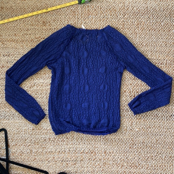 Free People Sunny Pucker Lace Top in Indigo Blue - Picture 8 of 8